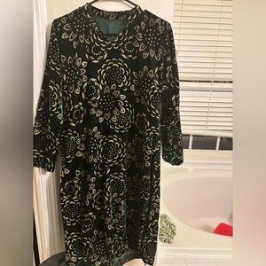 Elegant Green Floral Dress velvet palachi dress sz 40